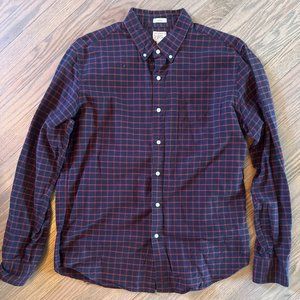 J Crew Men's L Slim Fit - Blue/Red Cotton Oxford Shirt